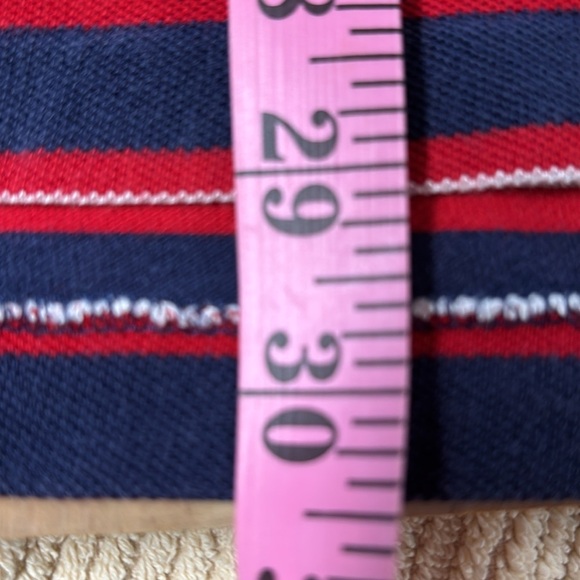 Polo by Ralph Lauren Men's 2 Button Shirt Red White & Navy Stripes Size Large - Picture 11 of 13